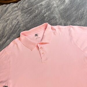R&R Casual Mens XXL Pink Pima Cotton Short Sleeve Polo Shirt Solid Classic Fit